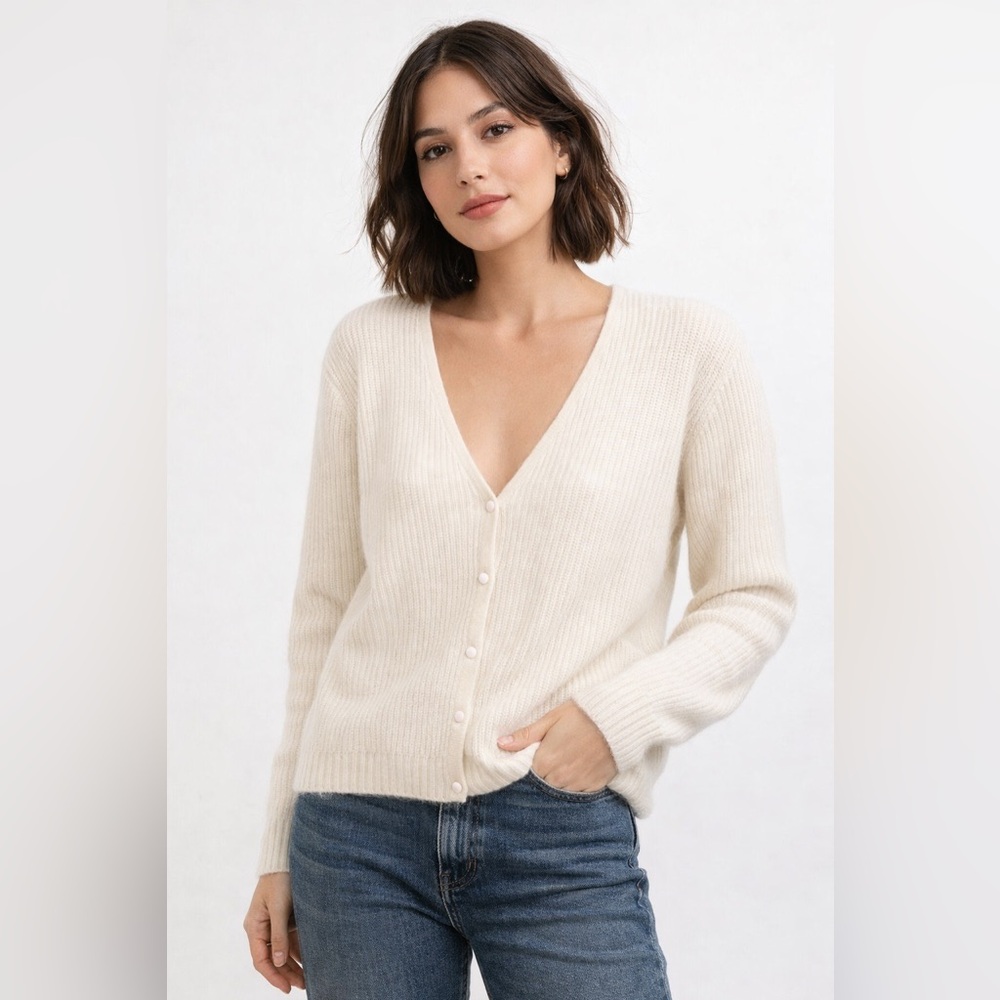 One Grey Day 100% Cashmere‎ Cardigan Sweater Oversized Soft Luxury
